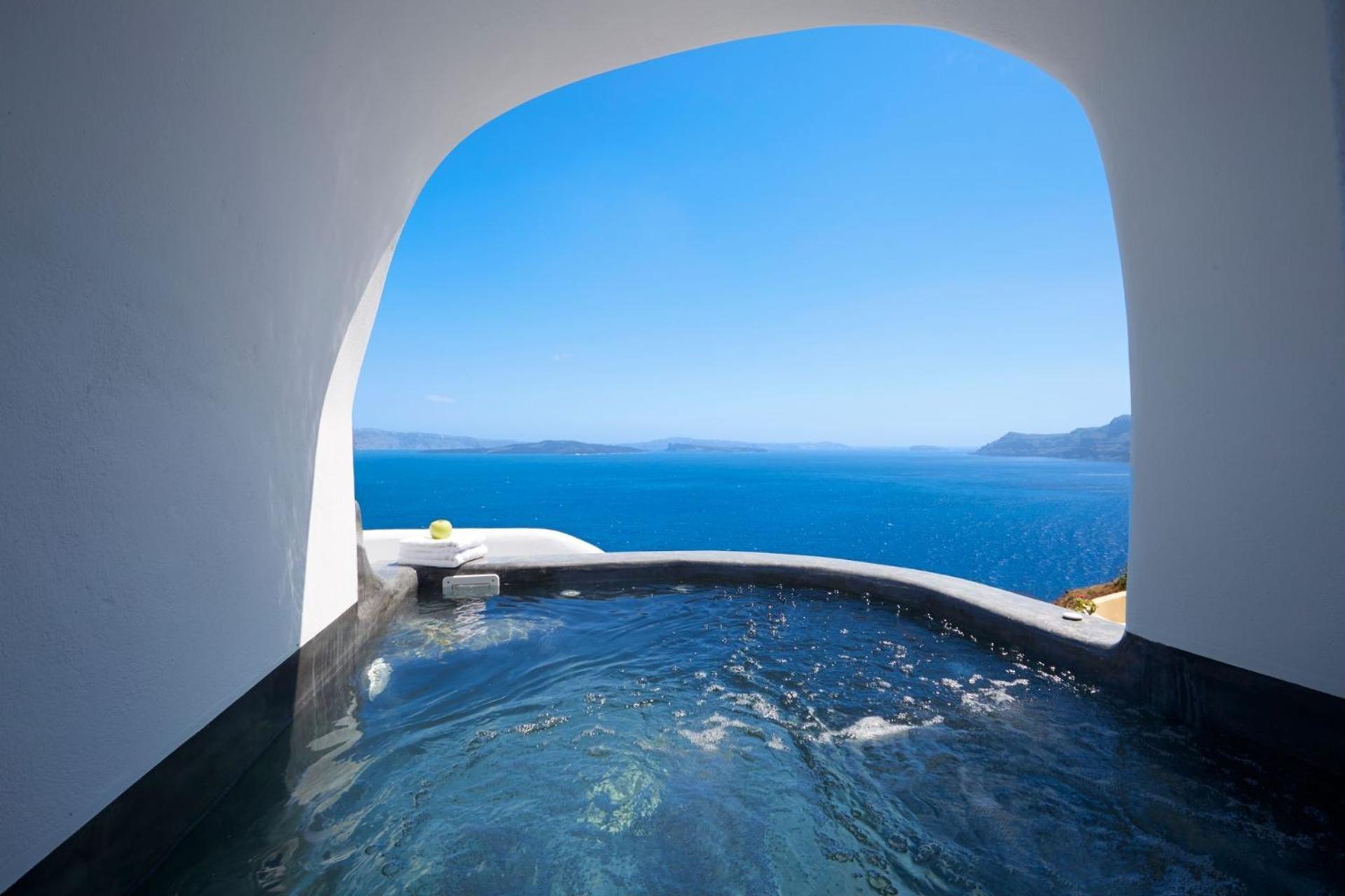 Elegant Santorini House Villa Horizon Caldera View-Outdoor Hot Tub Oia Tholos  Dış mekan fotoğraf